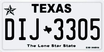 TX license plate DIJ3305