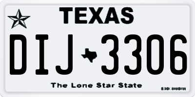 TX license plate DIJ3306