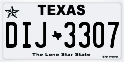 TX license plate DIJ3307