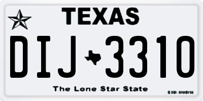 TX license plate DIJ3310
