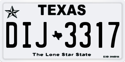 TX license plate DIJ3317
