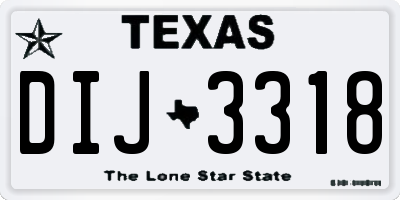 TX license plate DIJ3318