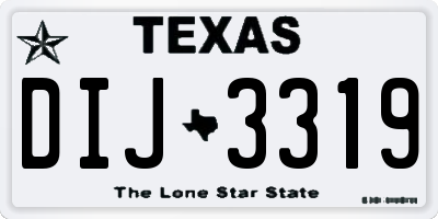 TX license plate DIJ3319