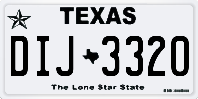 TX license plate DIJ3320