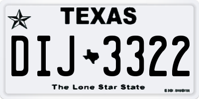 TX license plate DIJ3322