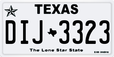 TX license plate DIJ3323