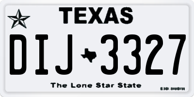 TX license plate DIJ3327