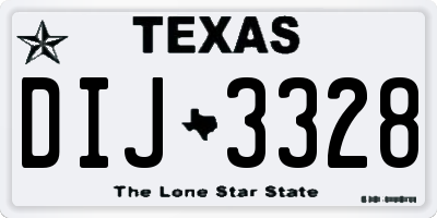 TX license plate DIJ3328