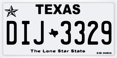 TX license plate DIJ3329