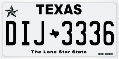 TX license plate DIJ3336
