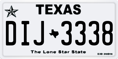 TX license plate DIJ3338