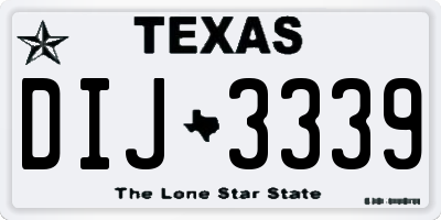 TX license plate DIJ3339