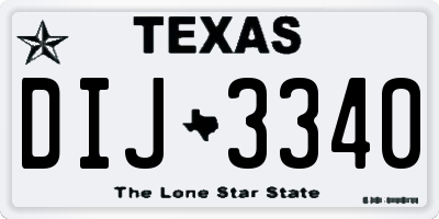 TX license plate DIJ3340