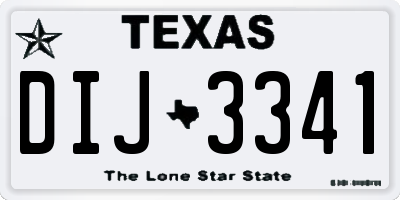 TX license plate DIJ3341