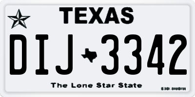 TX license plate DIJ3342