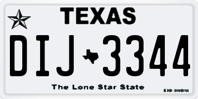 TX license plate DIJ3344