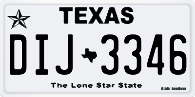 TX license plate DIJ3346