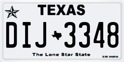 TX license plate DIJ3348
