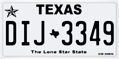 TX license plate DIJ3349