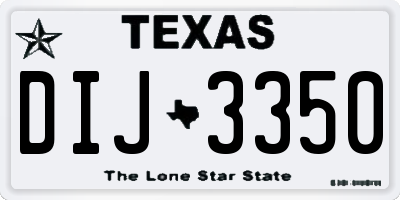 TX license plate DIJ3350