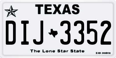 TX license plate DIJ3352