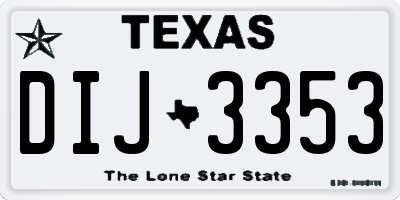 TX license plate DIJ3353