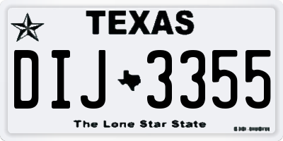 TX license plate DIJ3355