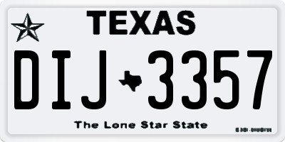 TX license plate DIJ3357