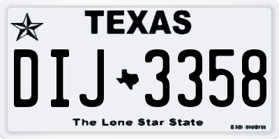 TX license plate DIJ3358