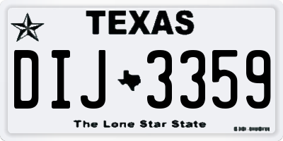 TX license plate DIJ3359
