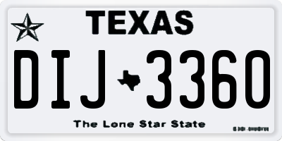 TX license plate DIJ3360