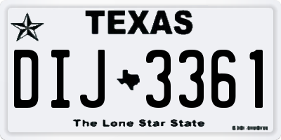 TX license plate DIJ3361