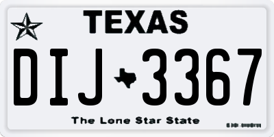 TX license plate DIJ3367