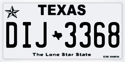 TX license plate DIJ3368