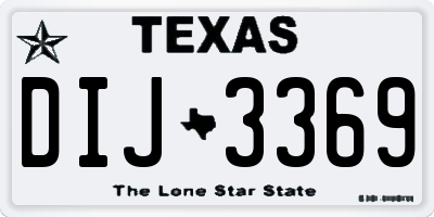 TX license plate DIJ3369