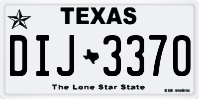 TX license plate DIJ3370