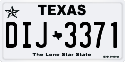 TX license plate DIJ3371