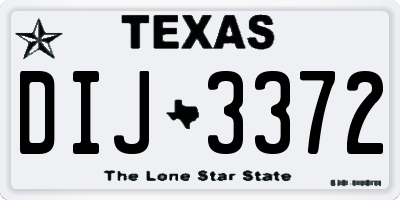 TX license plate DIJ3372