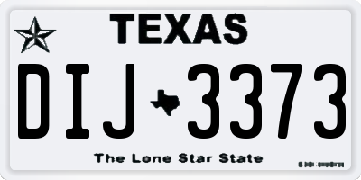 TX license plate DIJ3373