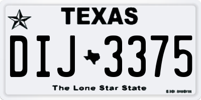 TX license plate DIJ3375