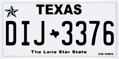 TX license plate DIJ3376