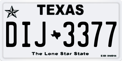 TX license plate DIJ3377