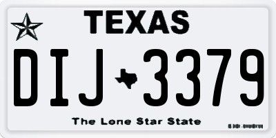 TX license plate DIJ3379