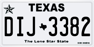 TX license plate DIJ3382