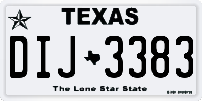 TX license plate DIJ3383