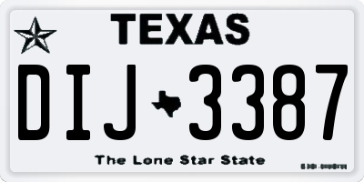 TX license plate DIJ3387