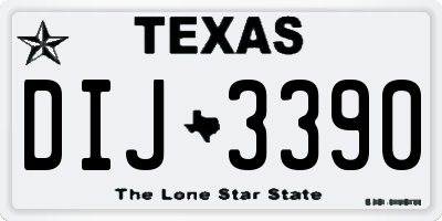TX license plate DIJ3390
