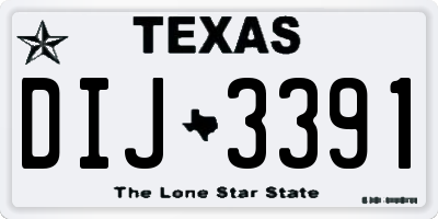 TX license plate DIJ3391