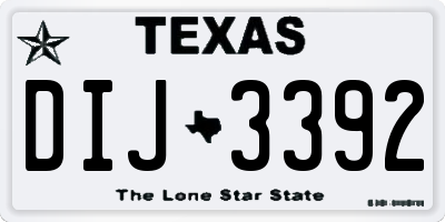 TX license plate DIJ3392