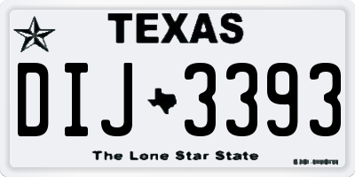 TX license plate DIJ3393